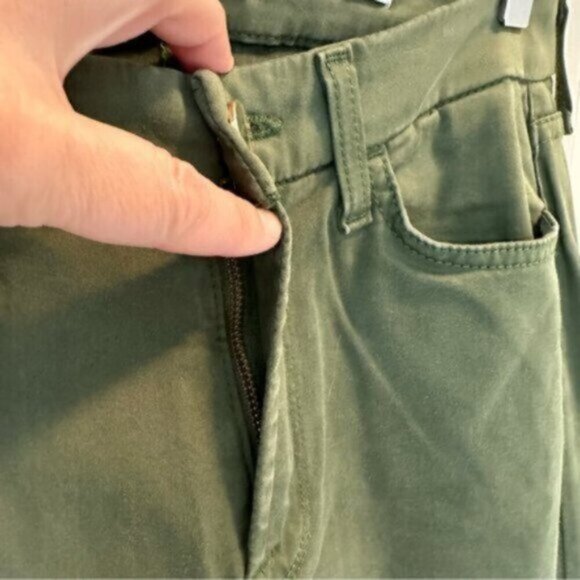 JEN 7 | Women's Olive Green Zipper Closure Crop Skinny Pants Size 4 - Picture 9 of 9